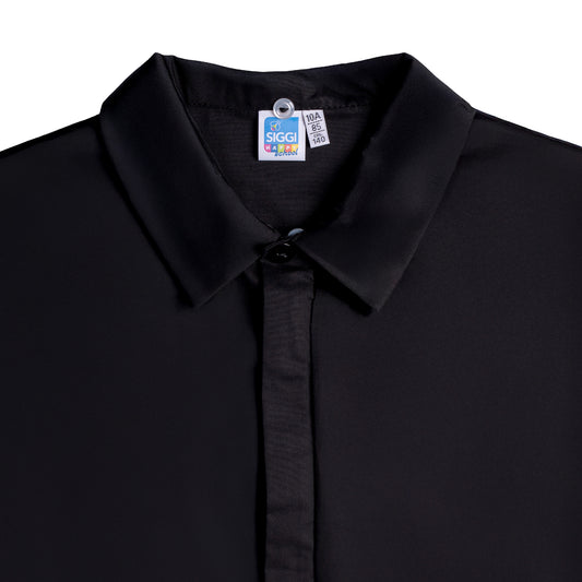 Casacca Bambino, Chiusura Zip, colore Nero, con colletto removibile bianco