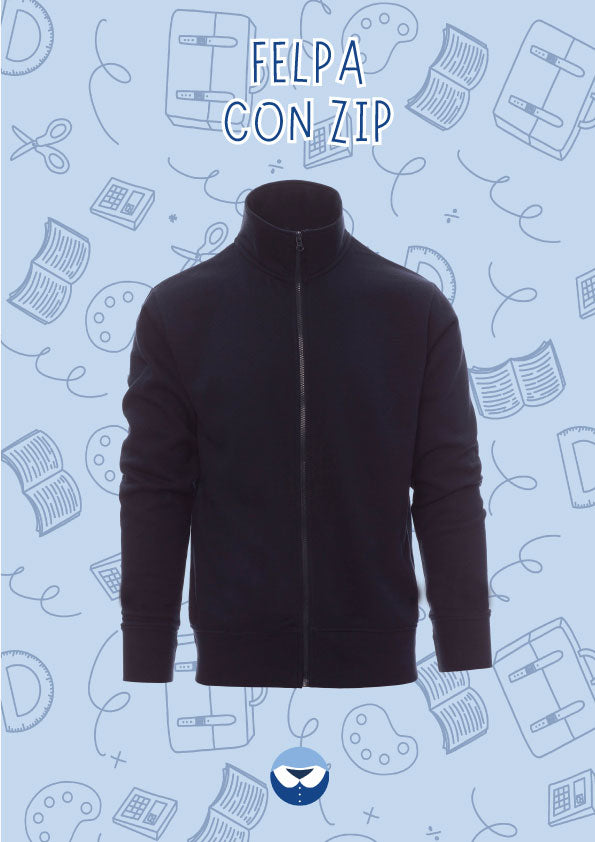 Felpe Adulto blu con zip, estivo