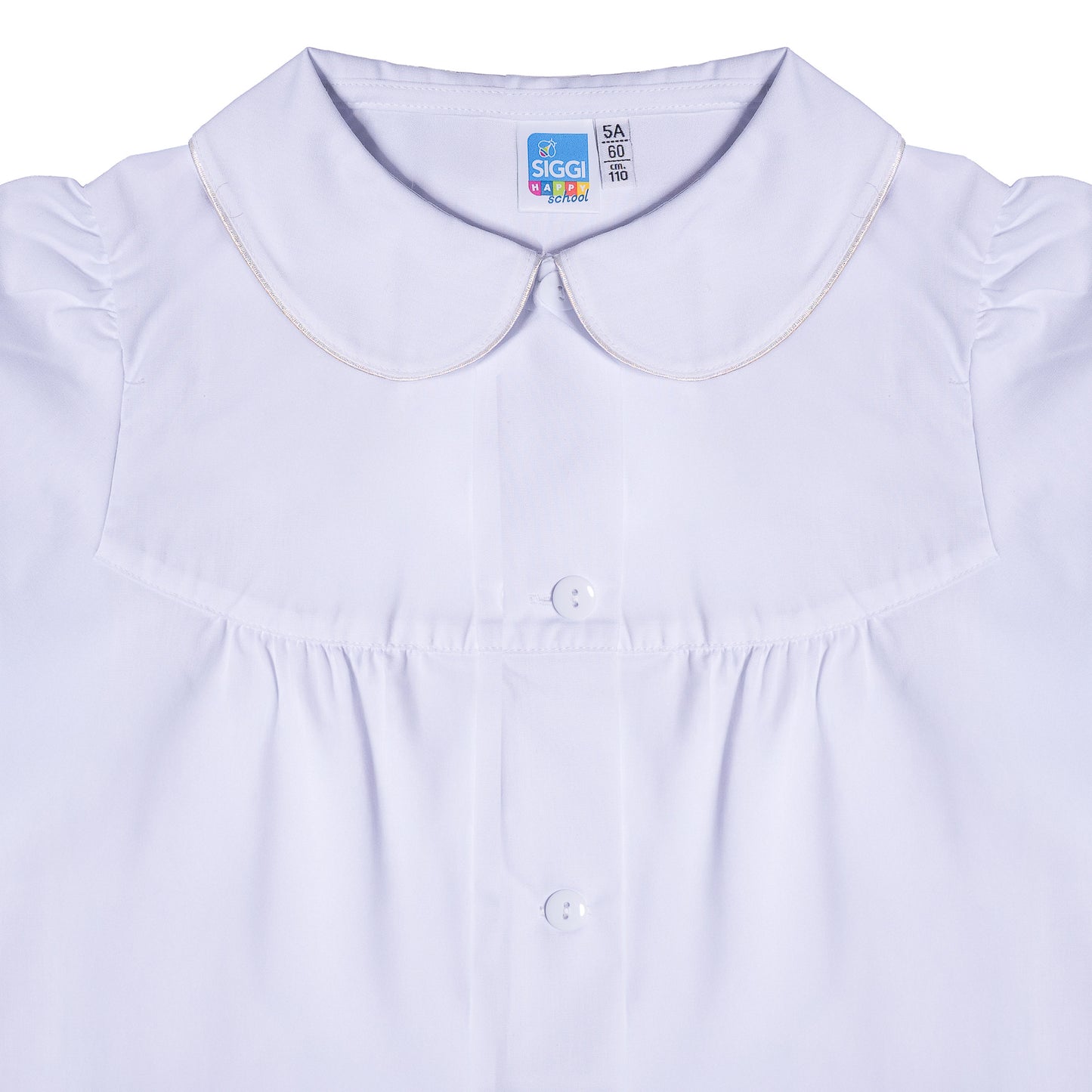 Grembiule Bambina Asilo, Abbottonatura centrale, colore Bianco