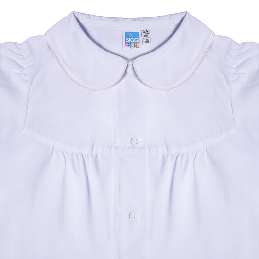 Grembiule Bambina Scuola, Abbottonatura centrale, colore Bianco