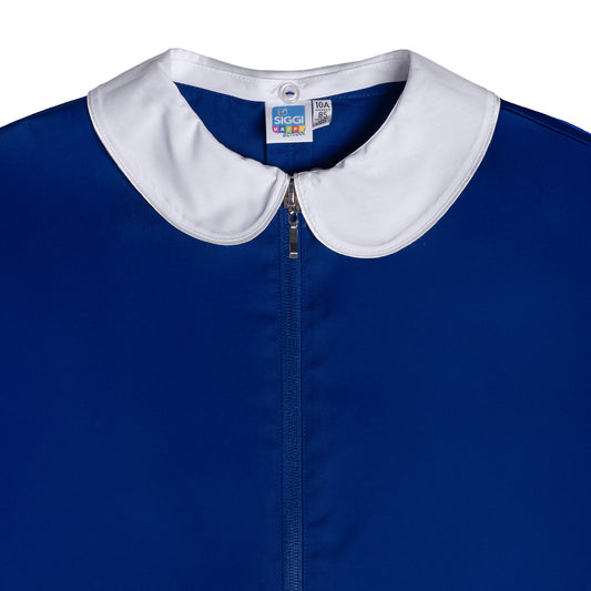 Grembiule Bambina Scuola, Chiusura Zip, colore Bluette