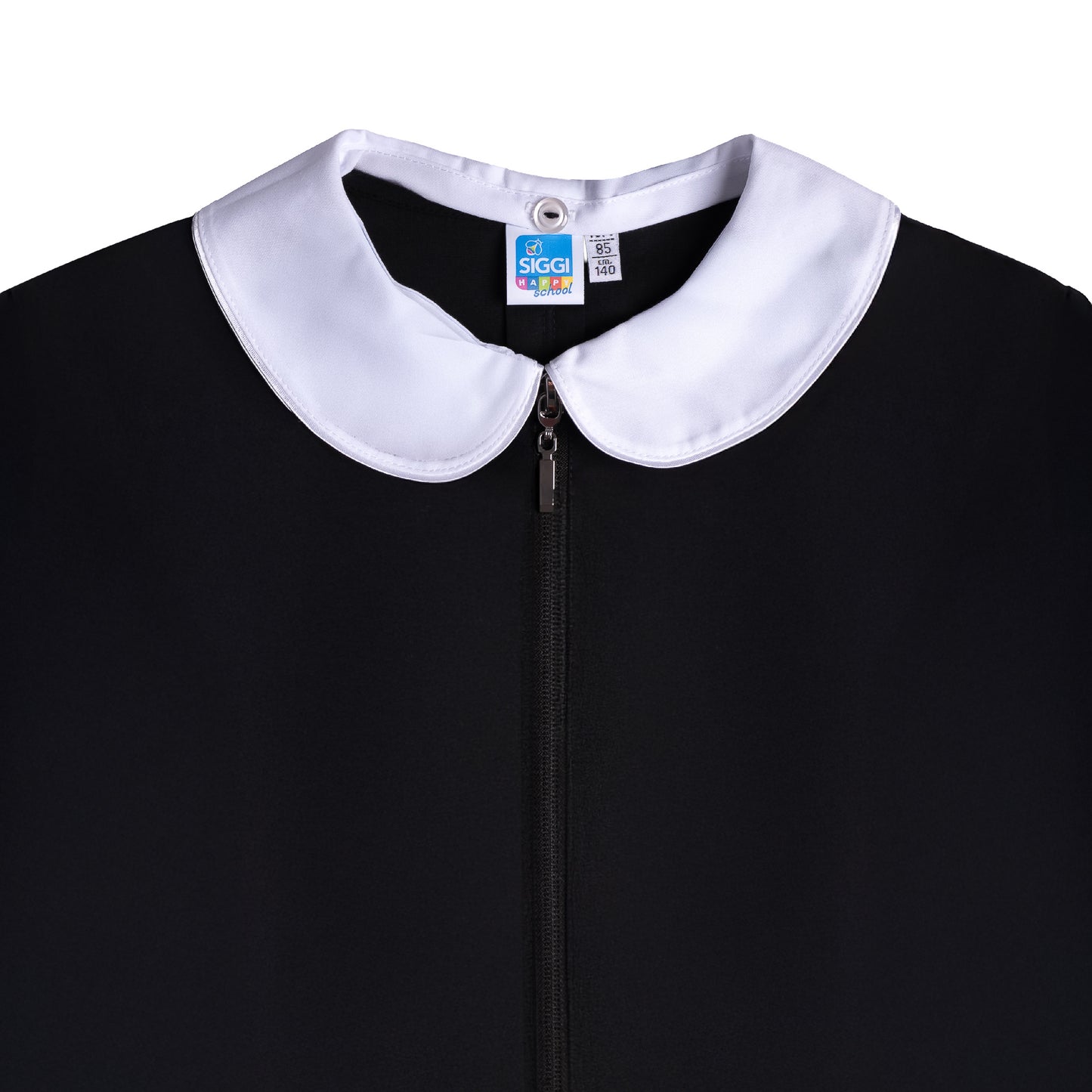Grembiule Bambina Scuola, Chiusura Zip, colore Nero