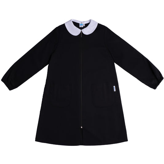 Grembiule Bambina Scuola, Chiusura Zip, colore Nero