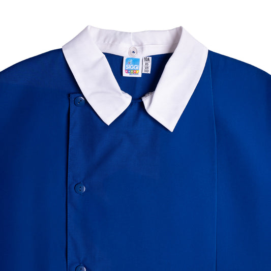 Grembiule Bambino Scuola, Abbottonatura Laterale, colore Bluette