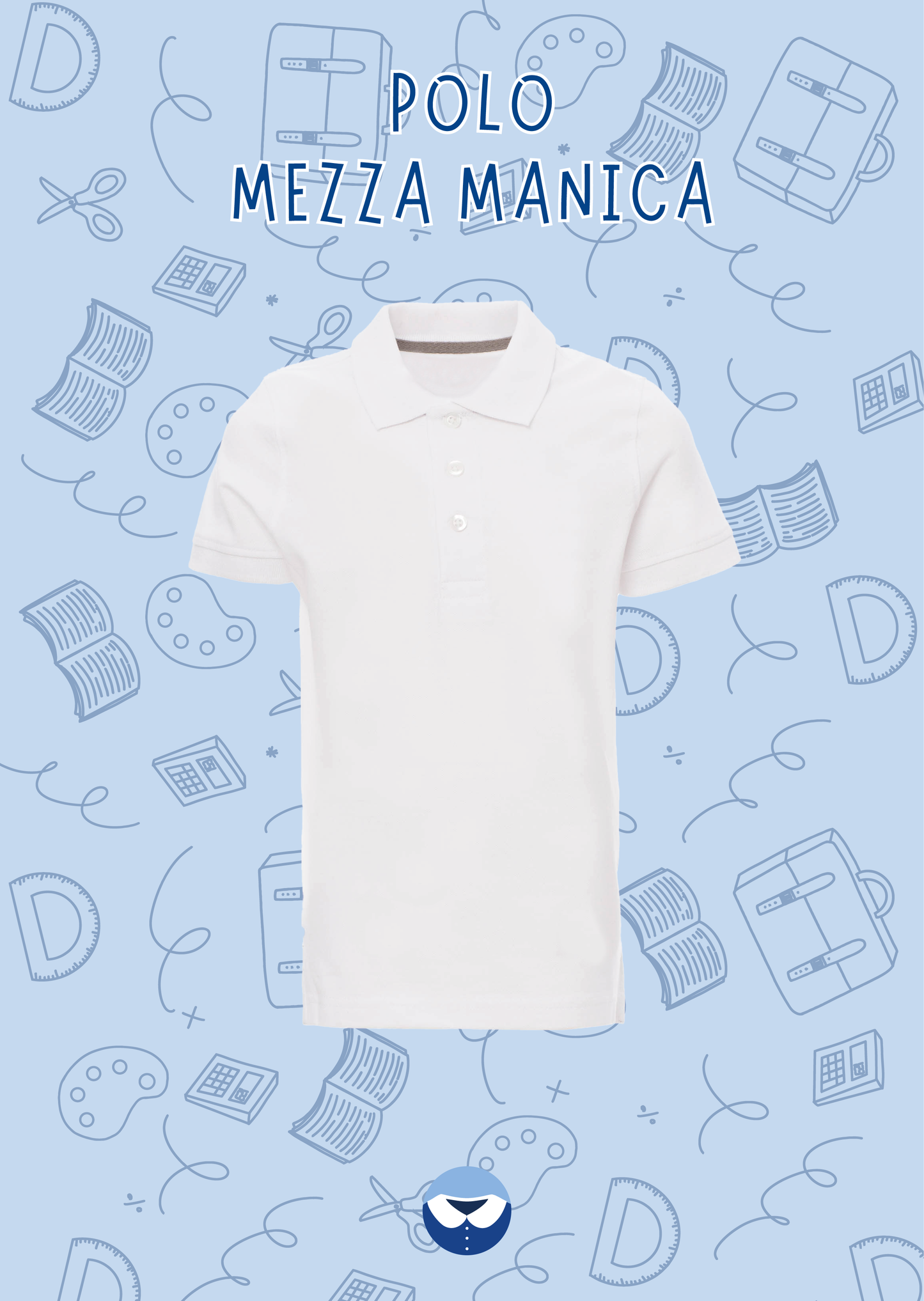 Polo Mezza Manica Bianca Bambino/a