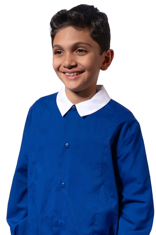 Grembiule Bambino Scuola, Abbottonatura Centrale, colore Bluette
