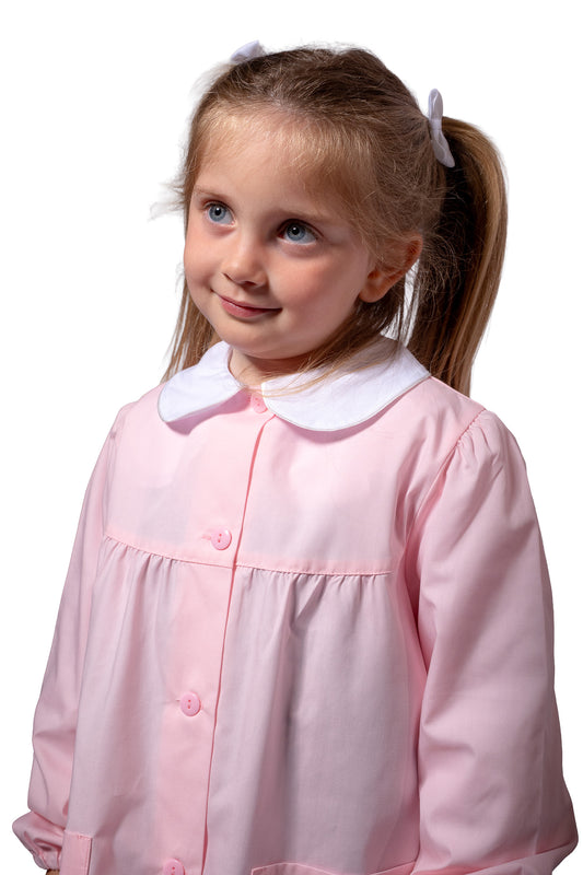 Grembiule Bambina Scuola, Abbottonatura centrale, colore Rosa