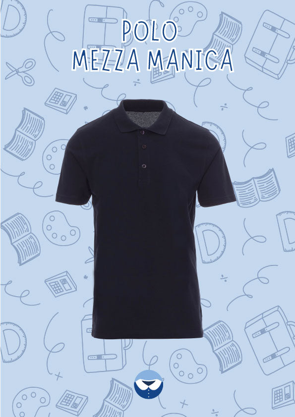 Polo Mezza Manica Blu Adulto