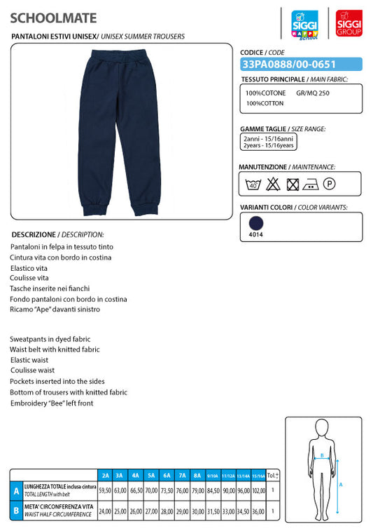 Pantaloni estivi blu, bimbo/bimba