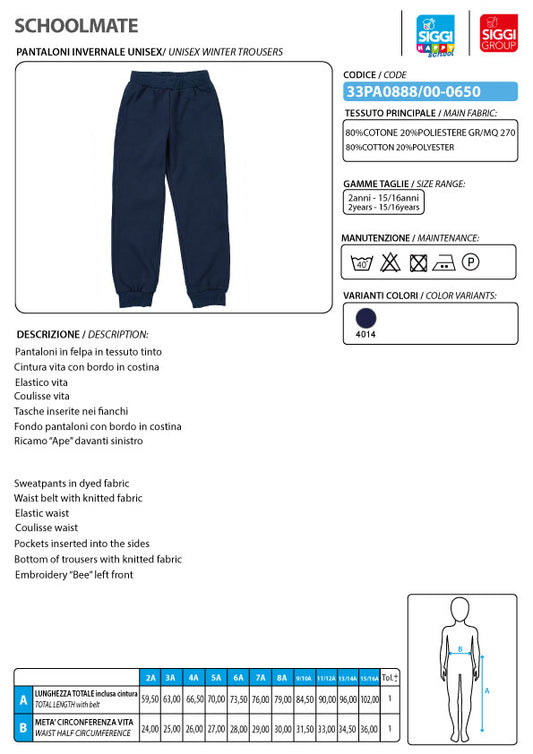 Pantaloni invernali blu, bimbo/bimba