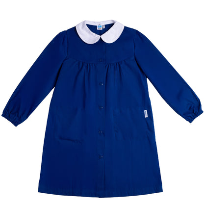 Grembiule Bambina Scuola, Abbottonatura centrale, colore Bluette