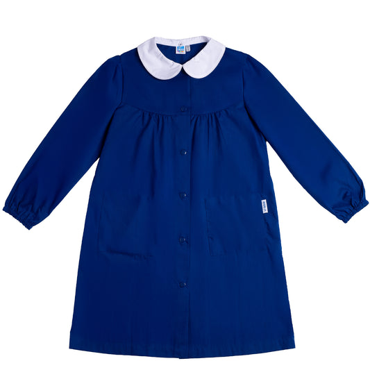 Grembiule Bambina Scuola, Abbottonatura centrale, colore Bluette