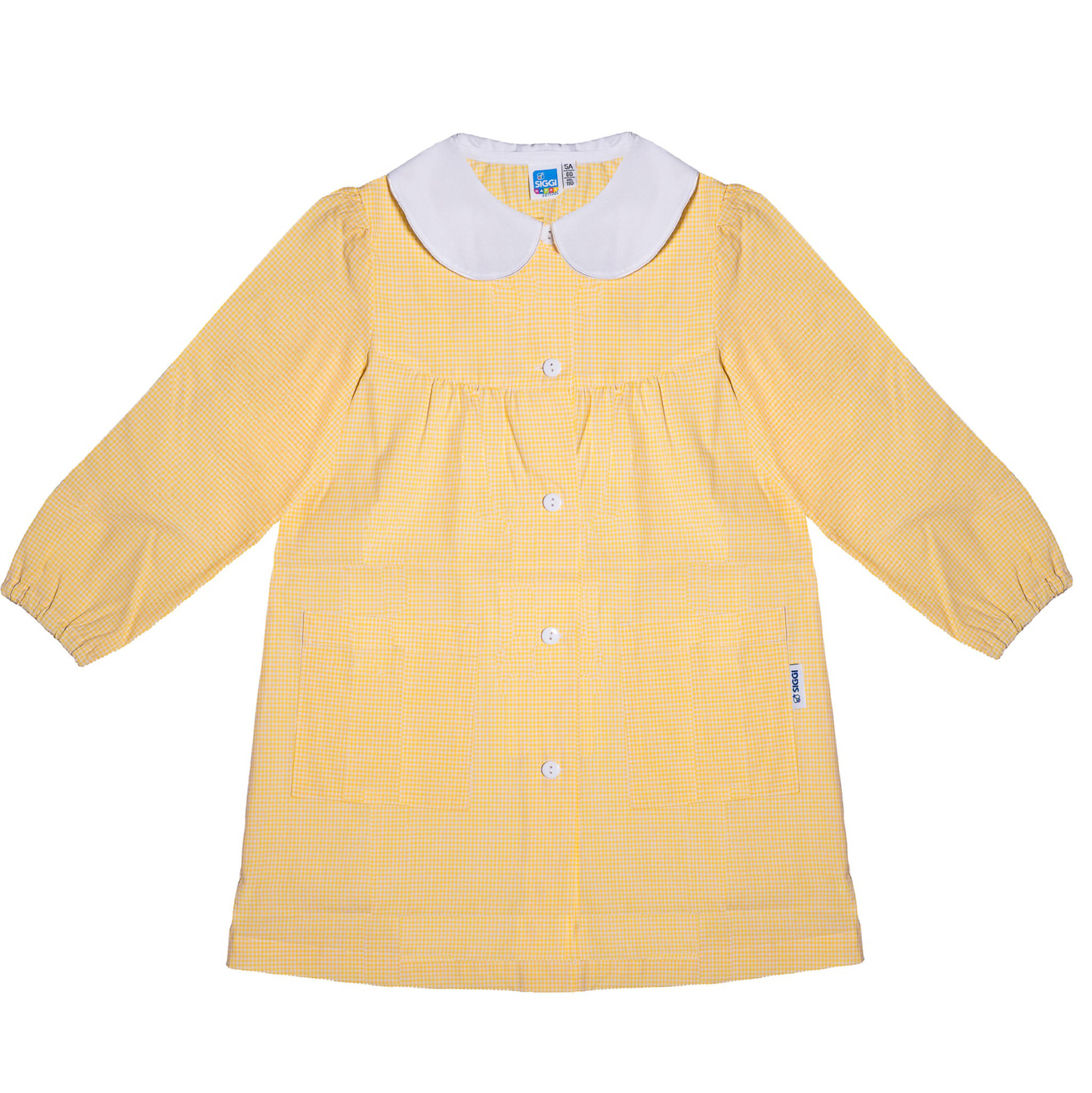 Grembiule Bambino Asilo, Abbottonatura Centrale, colore Bianco/Arancione Quadrettato (Copia)