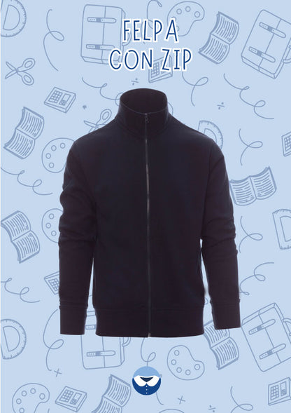 Felpa blu con zip, invernale bimbo/bimba