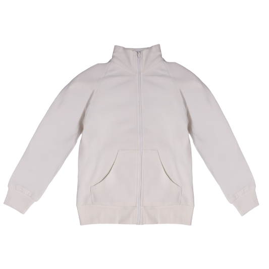 Felpa bianca con zip, invernale bimbo/bimba - Scuola Merloni