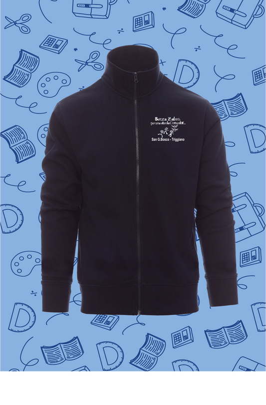Felpa blu con zip, invernale bimbo/bimba - Scuola S. Giovanni Bosco - Triggiano