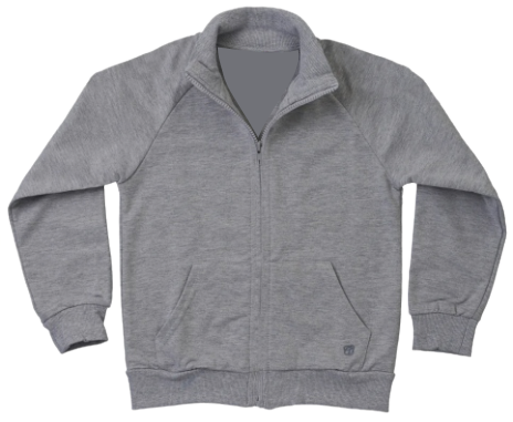 Felpa grigia con zip, estiva bimbo/bimba