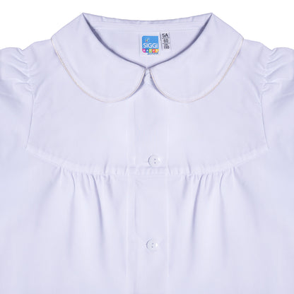 Grembiule Bambina Asilo, Abbottonatura centrale, colore Bianco