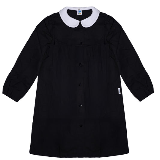 Grembiule Bambina Scuola, Abbottonatura centrale, colore Nero