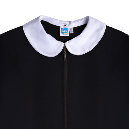 Grembiule Bambina Scuola, Chiusura Zip, colore Nero