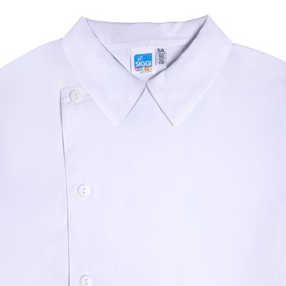 Grembiule Bambino Asilo, Abbottonatura laterale, colore Bianco