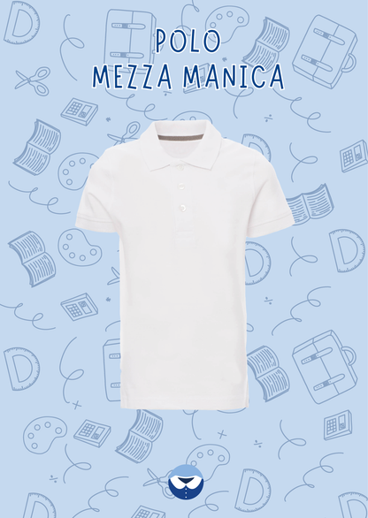 Polo Mezza Manica Bianca Bambino/a