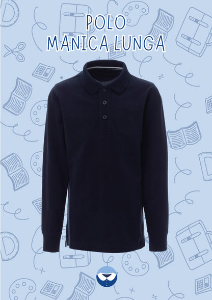 Polo Manica Lunga Blu Adulto