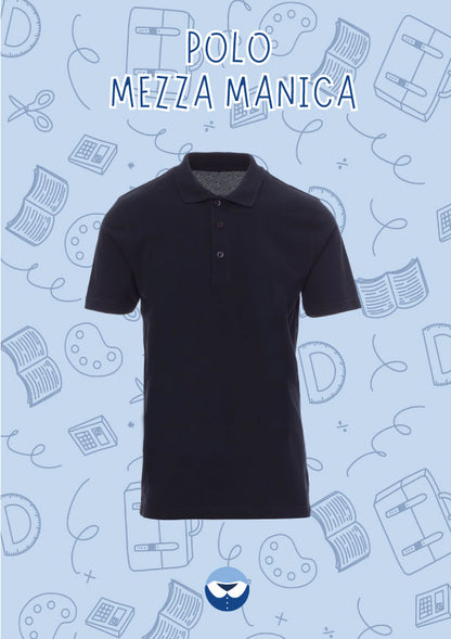 Polo Mezza Manica Blu Adulto