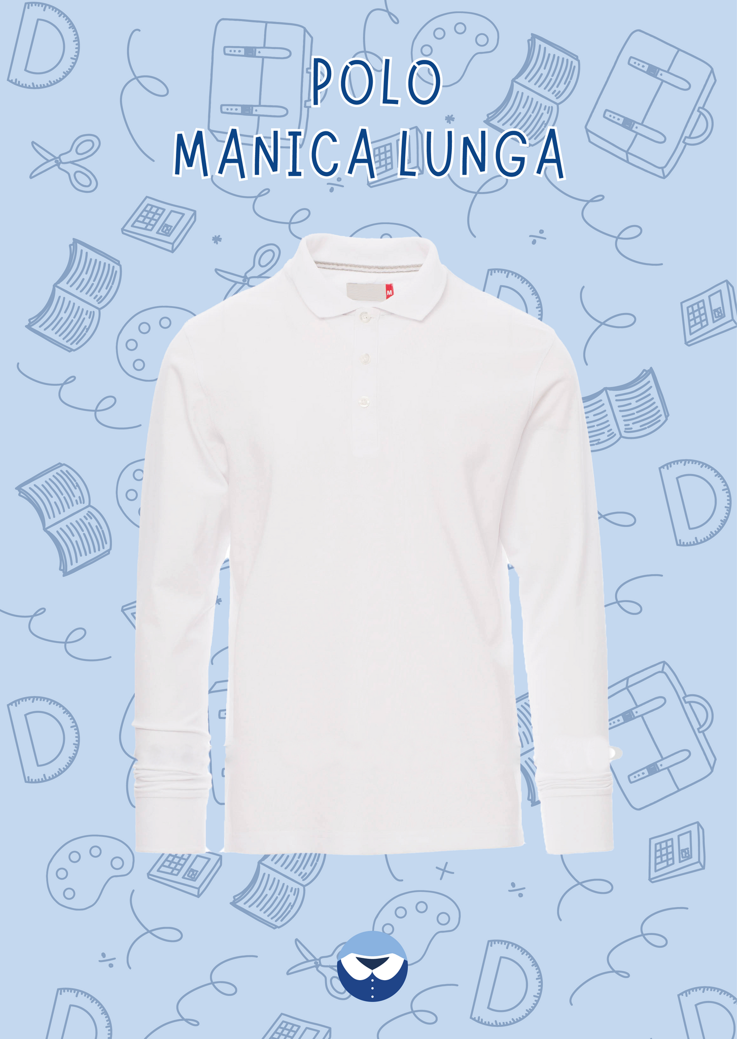 Polo Manica Lunga Bianca Adulto