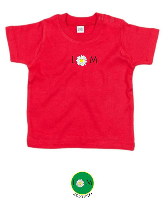 Baby T-shirt manica corta, colore rosso - Asilo Nido
