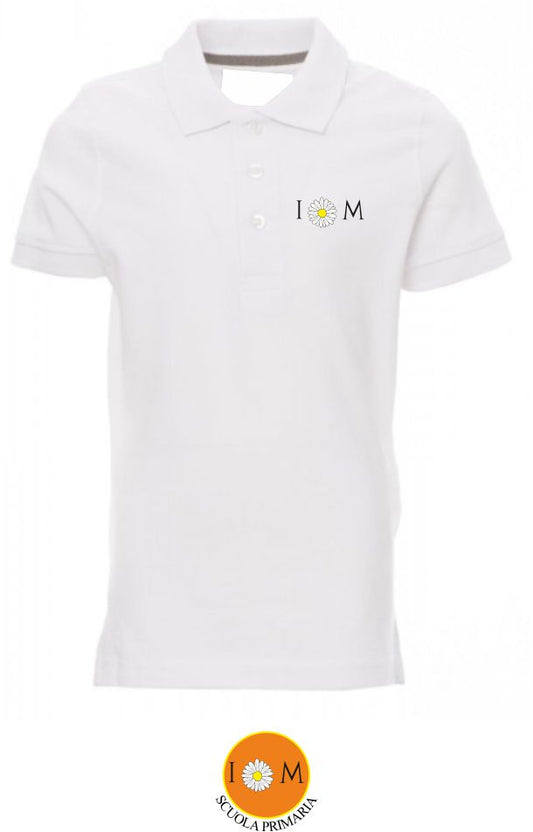 Polo manica corta, colore bianco - Scuola primaria