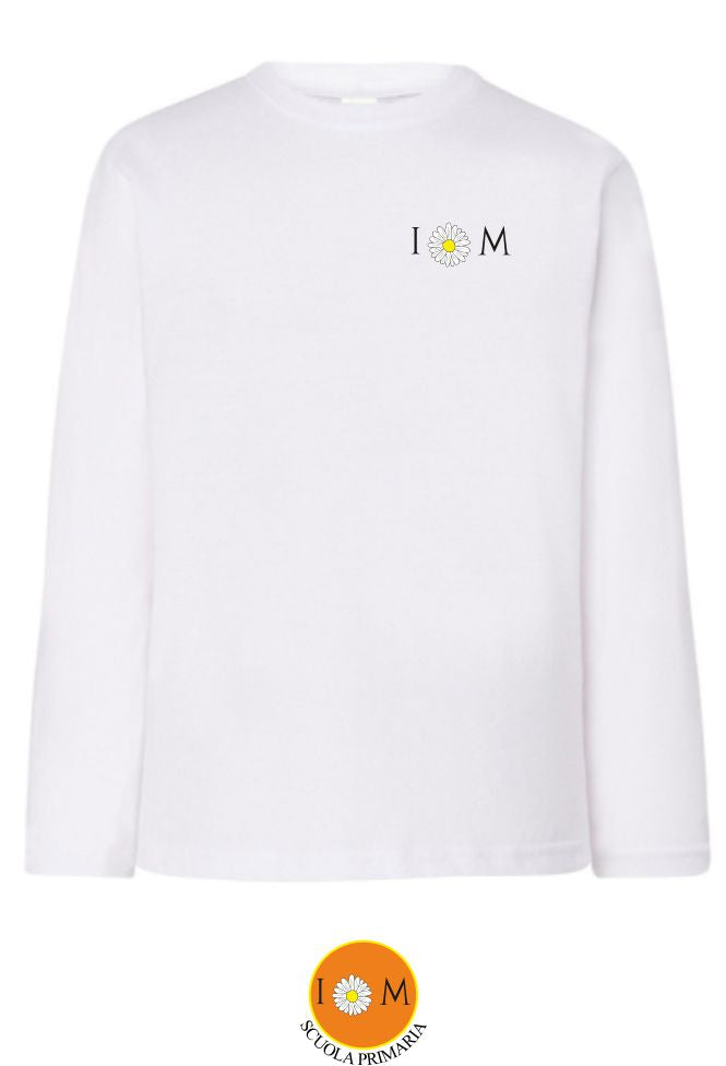 T-shirt manica lunga, colore bianco - Scuola primaria