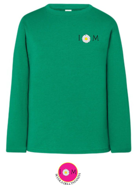 T-shirt manica lunga, colore verde - Scuola dell'infanzia