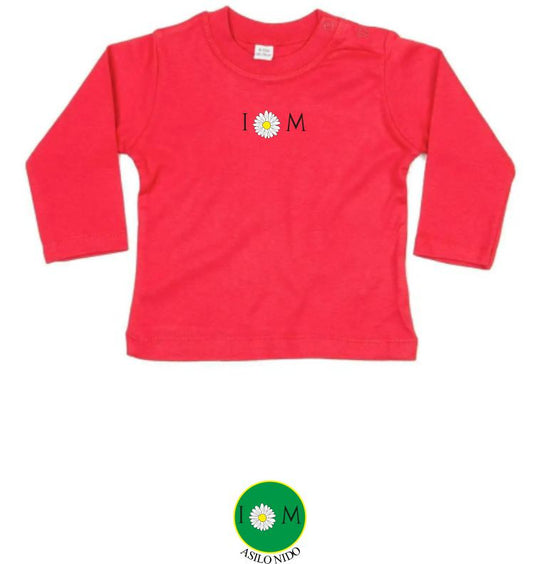 Baby T-shirt manica lunga, colore rosso - Asilo Nido